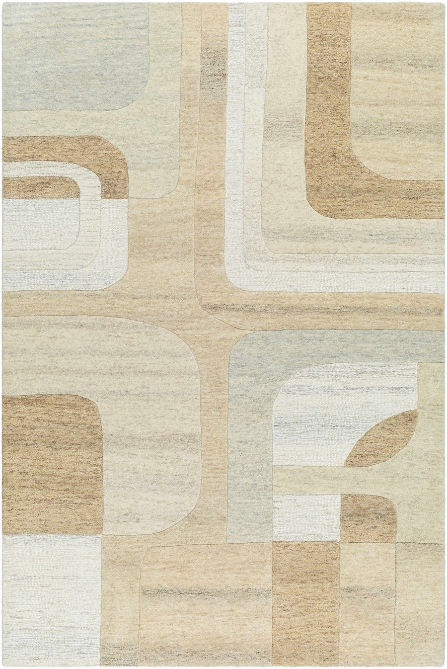 Sansa Contemporary Abstract Beige Hand Tufted Wool Rug - The Rug Decor