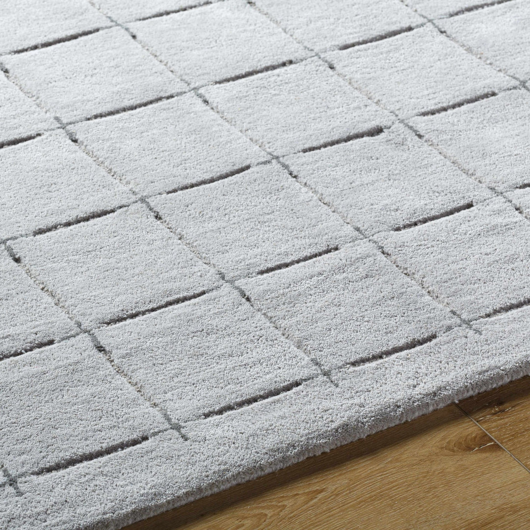 Sanvi Modern Geometrical Gray Hand Tufted Wool Area Rug - The Rug Decor
