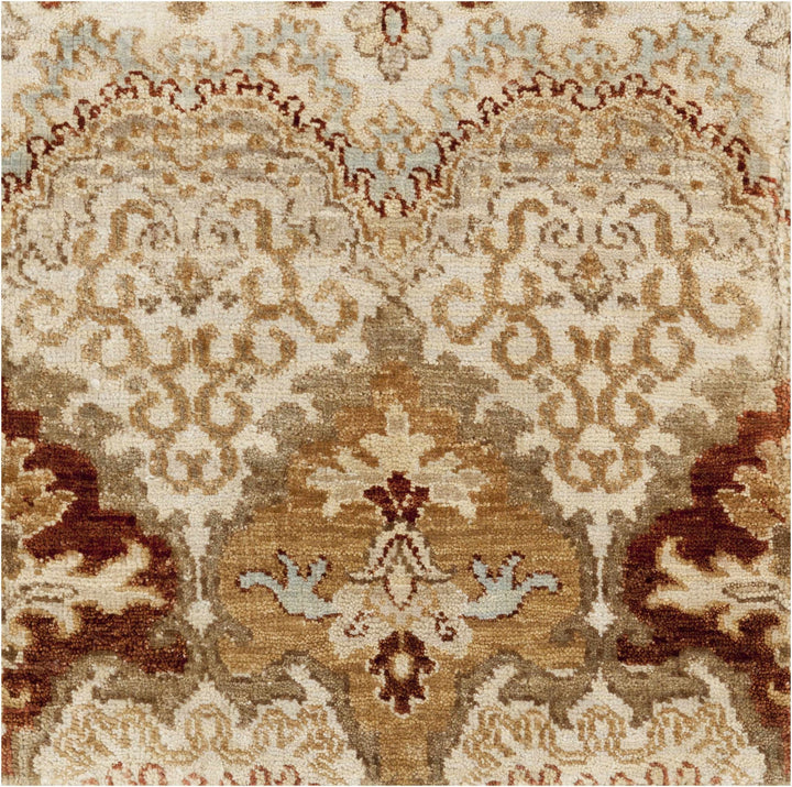 Saratoga Traditional Style Taupe & Camel Hand Knotted Wool Rug - The Rug Decor