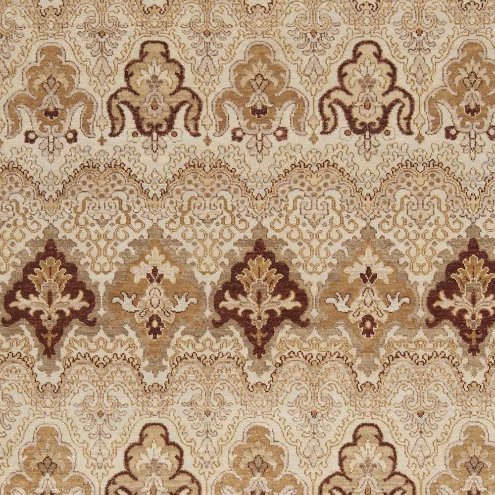 Saratoga Traditional Style Taupe & Camel Hand Knotted Wool Rug - The Rug Decor