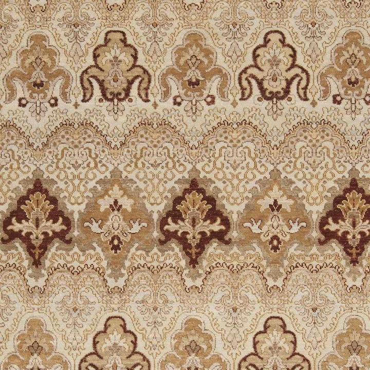 Saratoga Traditional Style Taupe & Camel Hand Knotted Wool Rug - The Rug Decor