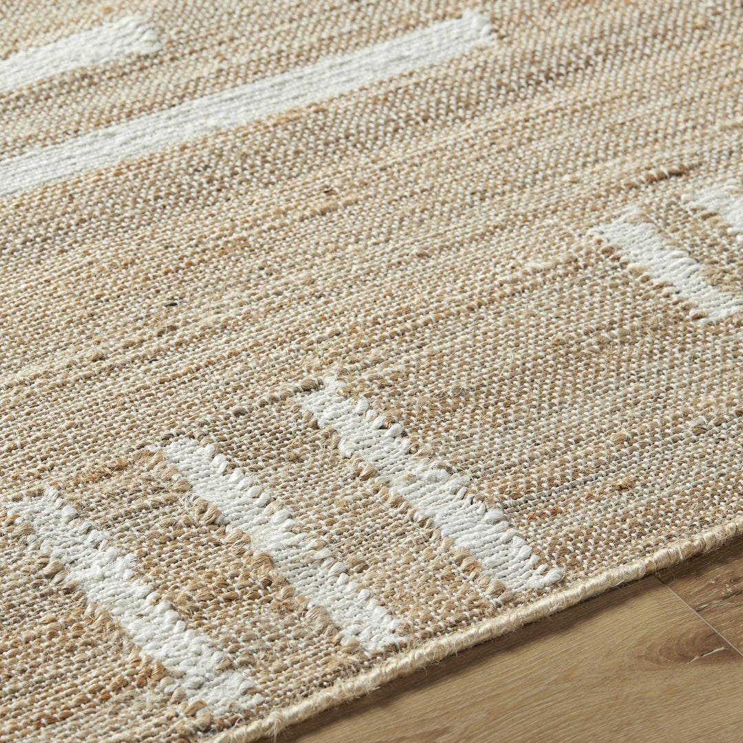 Sasha Contemporary Tan And Ivory Jute Rug - The Rug Decor