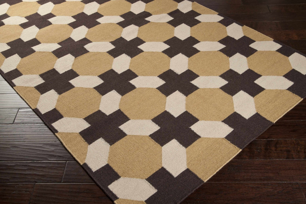 Satartia Contemporary Camel And Brown Area Rug - The Rug Decor