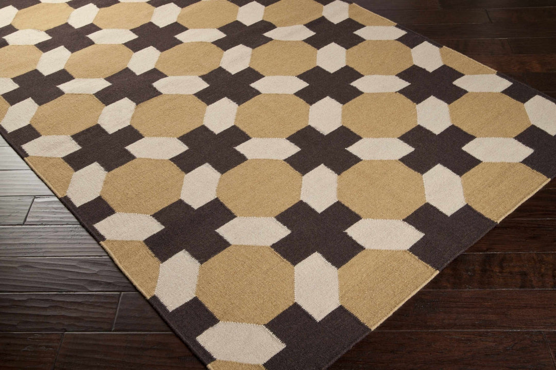 Satartia Contemporary Camel And Brown Area Rug - The Rug Decor