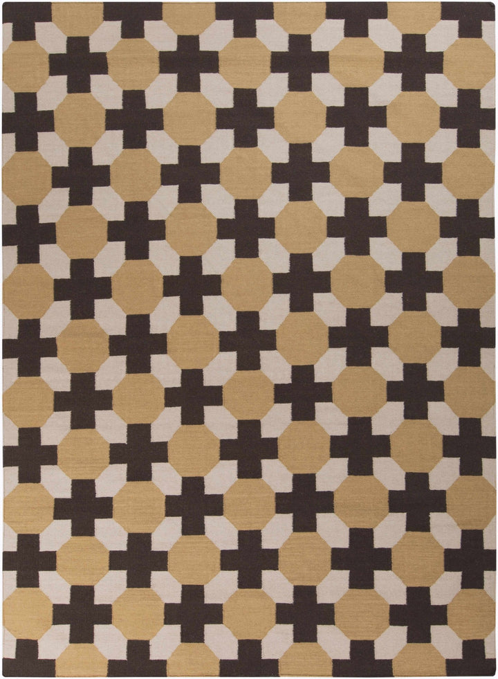 Satartia Contemporary Camel And Brown Area Rug - The Rug Decor