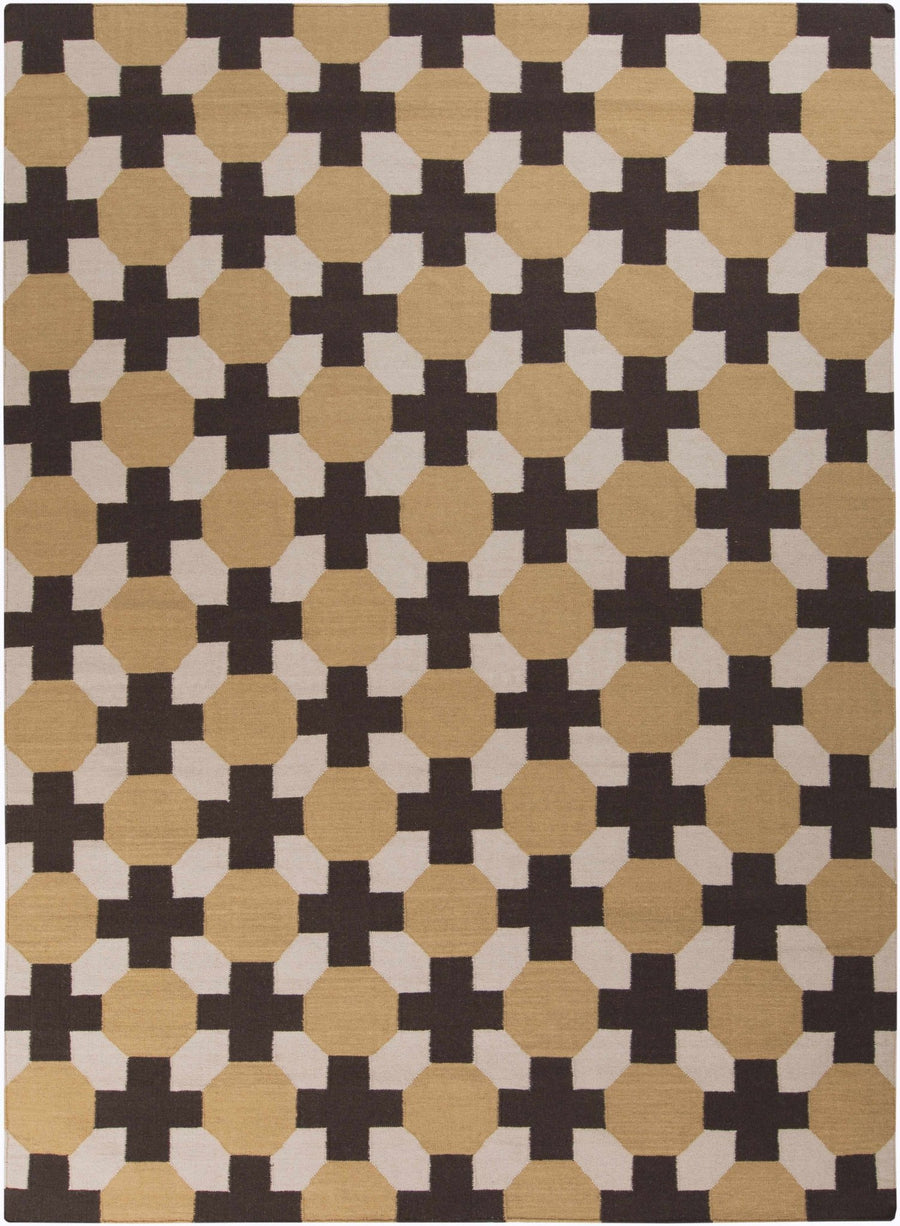 Satartia Contemporary Camel And Brown Area Rug - The Rug Decor