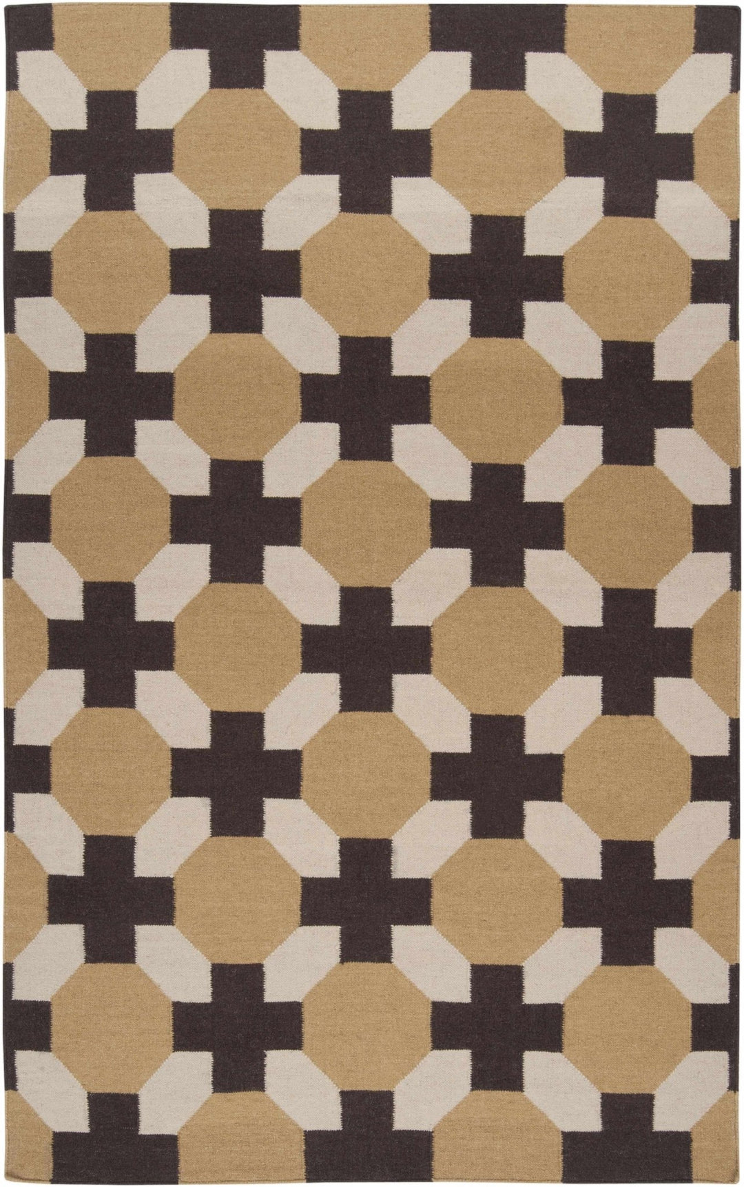 Satartia Contemporary Camel And Brown Area Rug - The Rug Decor
