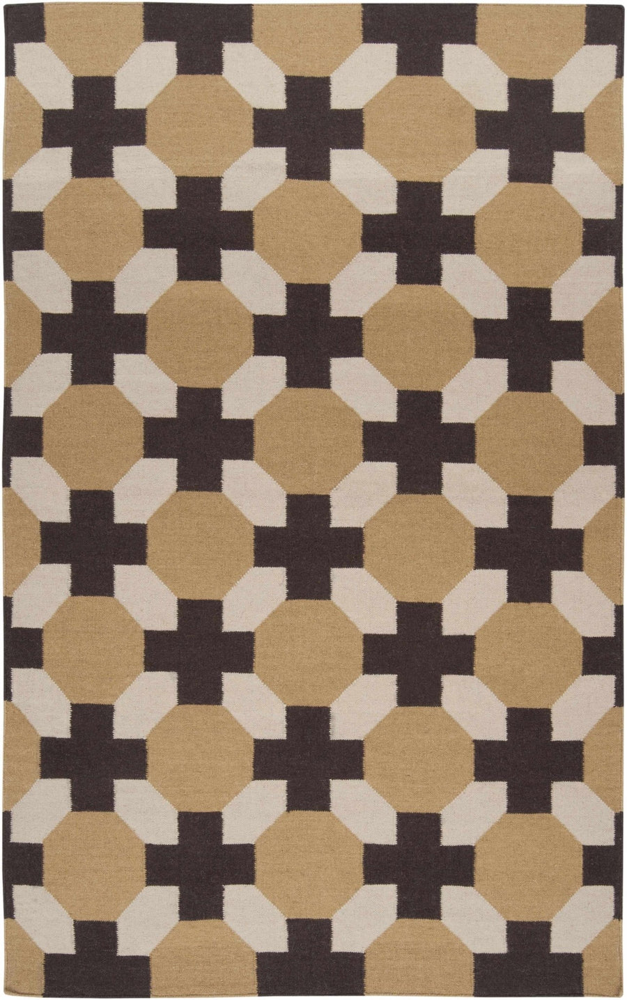 Satartia Contemporary Camel And Brown Area Rug - The Rug Decor