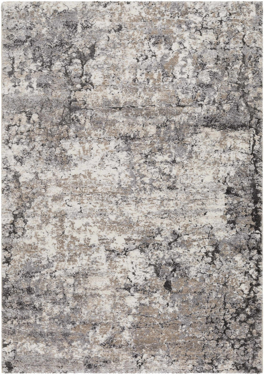 Satsop Ivory And Charcoal Modern Abstract Design Area Rug - The Rug Decor