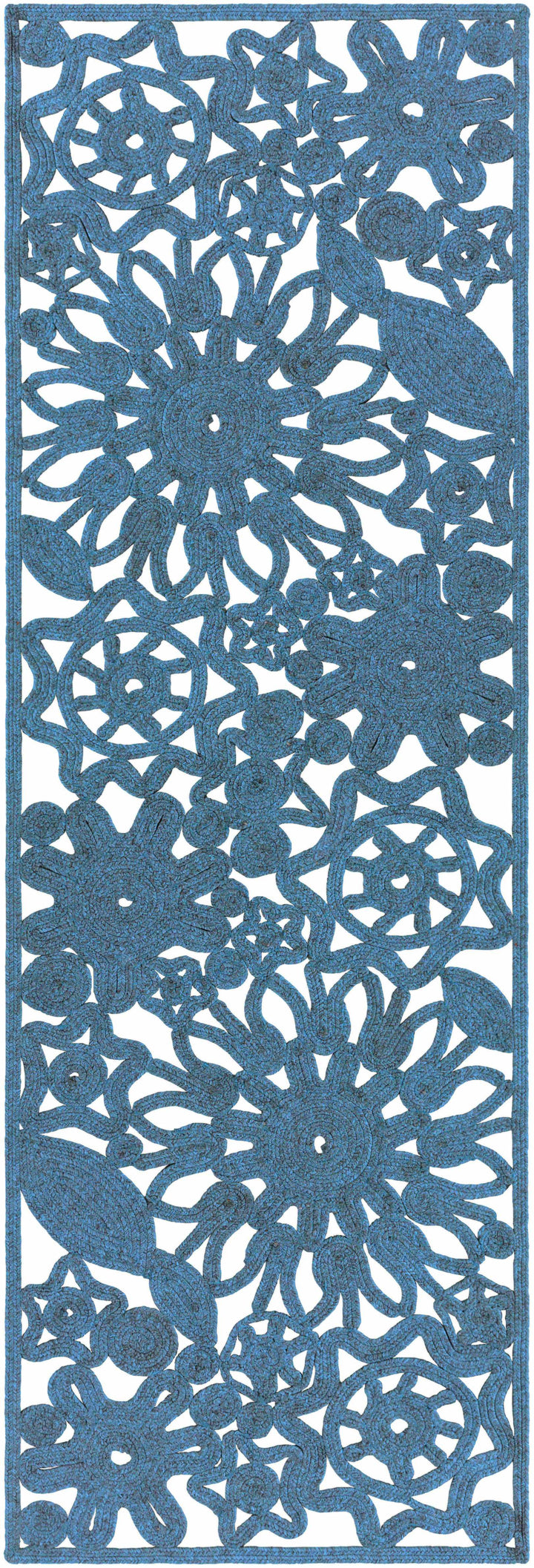 Sauquoit Blue Modern Style Hand Woven Outdoor Area Rug
