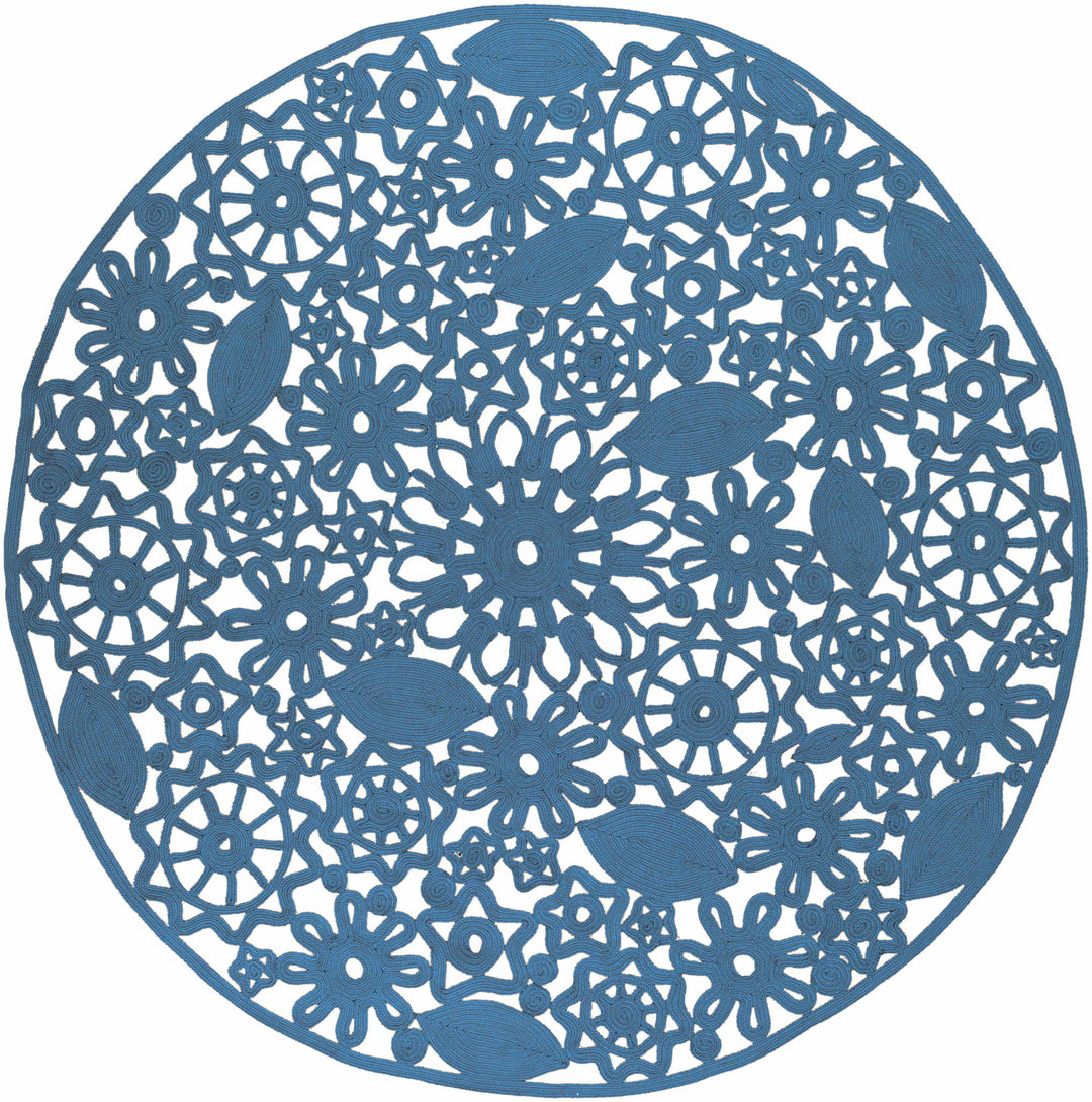 Sauquoit Blue Modern Style Hand Woven Outdoor Area Rug