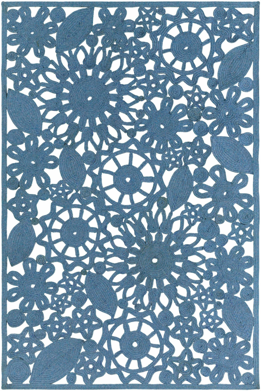 Sauquoit Blue Modern Style Hand Woven Outdoor Area Rug - The Rug Decor