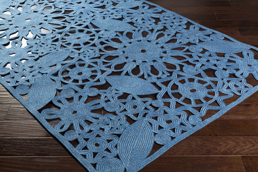 Sauquoit Blue Modern Style Hand Woven Outdoor Area Rug - The Rug Decor