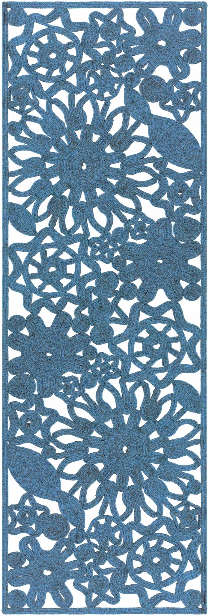 Sauquoit Blue Modern Style Hand Woven Outdoor Area Rug - The Rug Decor
