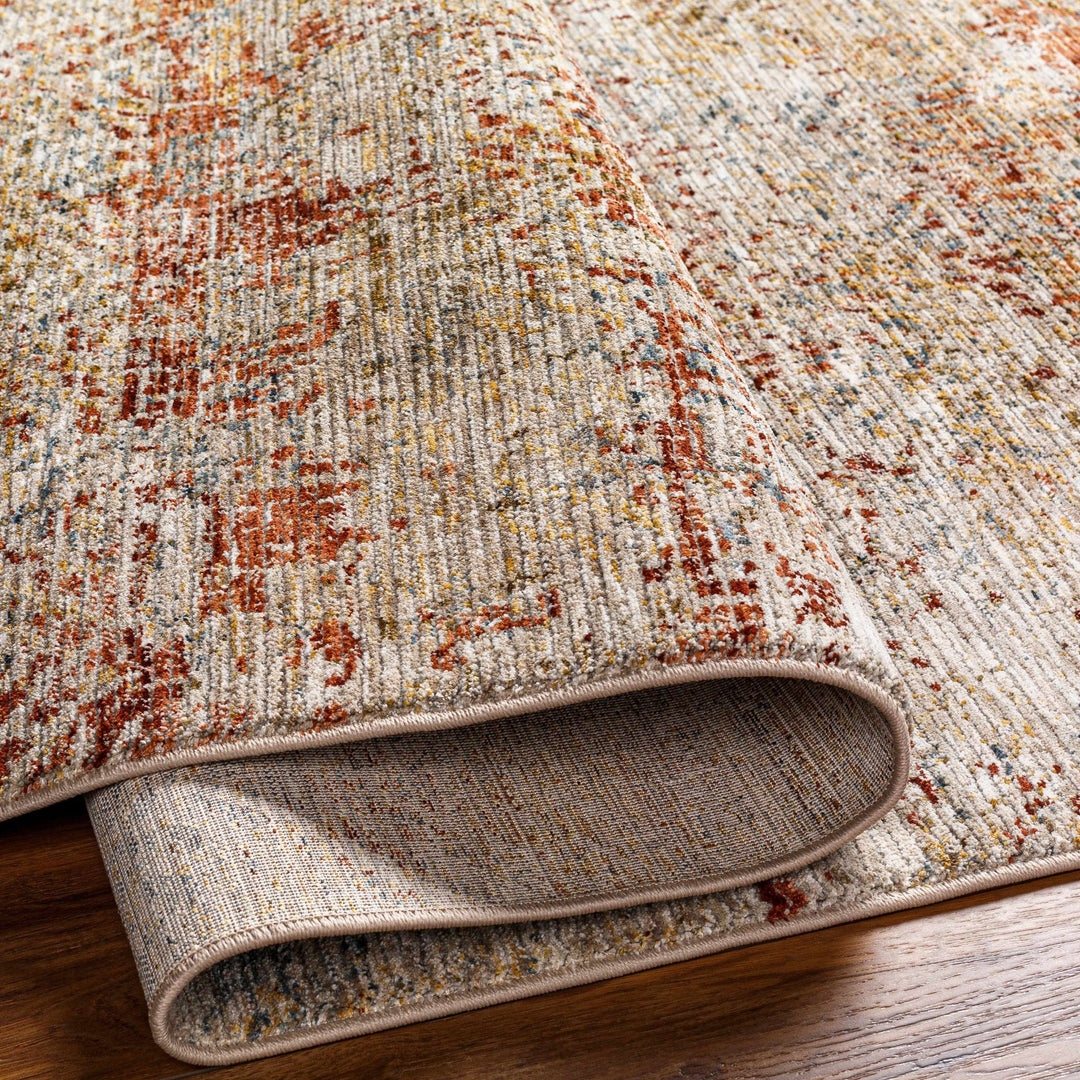 Sava Contemporary Style Tan And Rust Area Rug - The Rug Decor