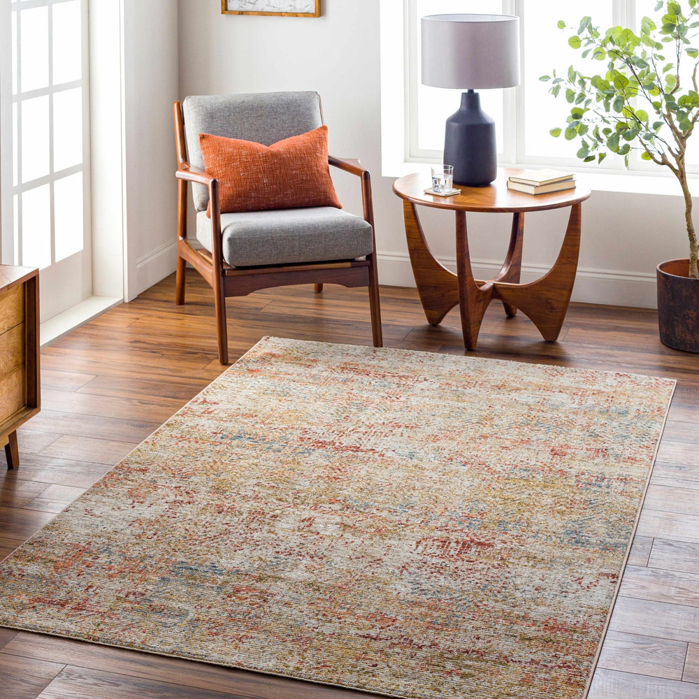 Sava Contemporary Style Tan And Rust Area Rug - The Rug Decor