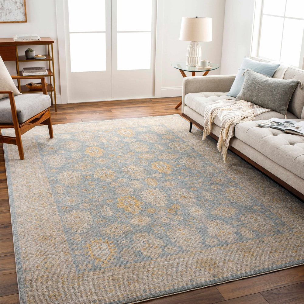 Saya Thick Luxe Statement Traditional Design Gray & Tan Rug - The Rug Decor