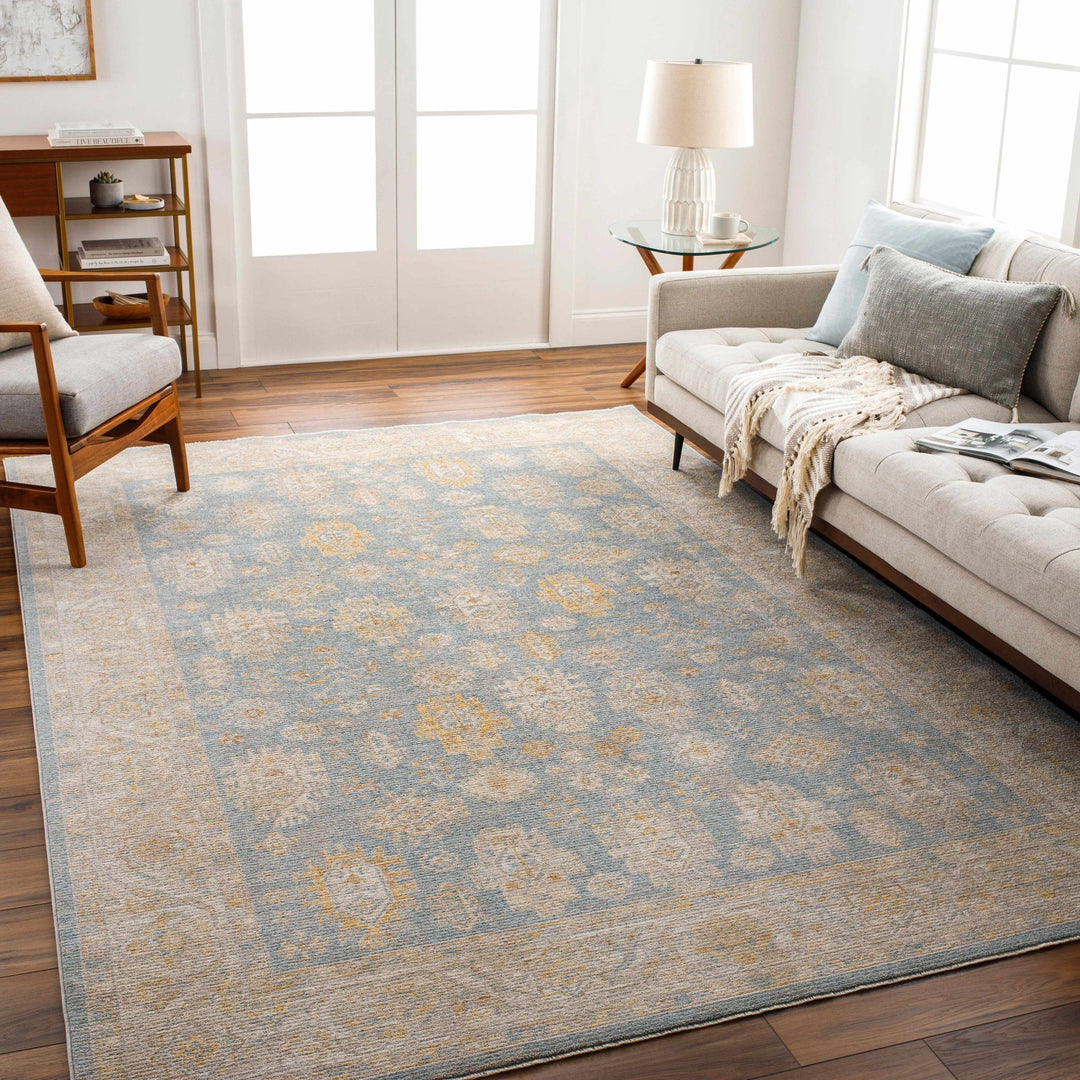 Saya Thick Luxe Statement Traditional Design Gray & Tan Rug - The Rug Decor