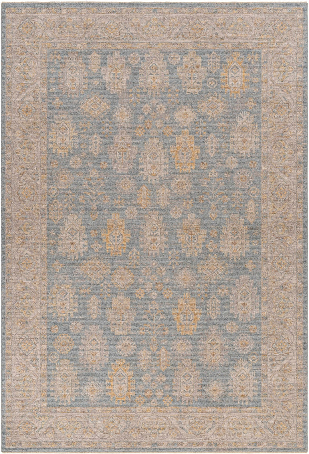 Saya Thick Luxe Statement Traditional Design Gray & Tan Rug - The Rug Decor