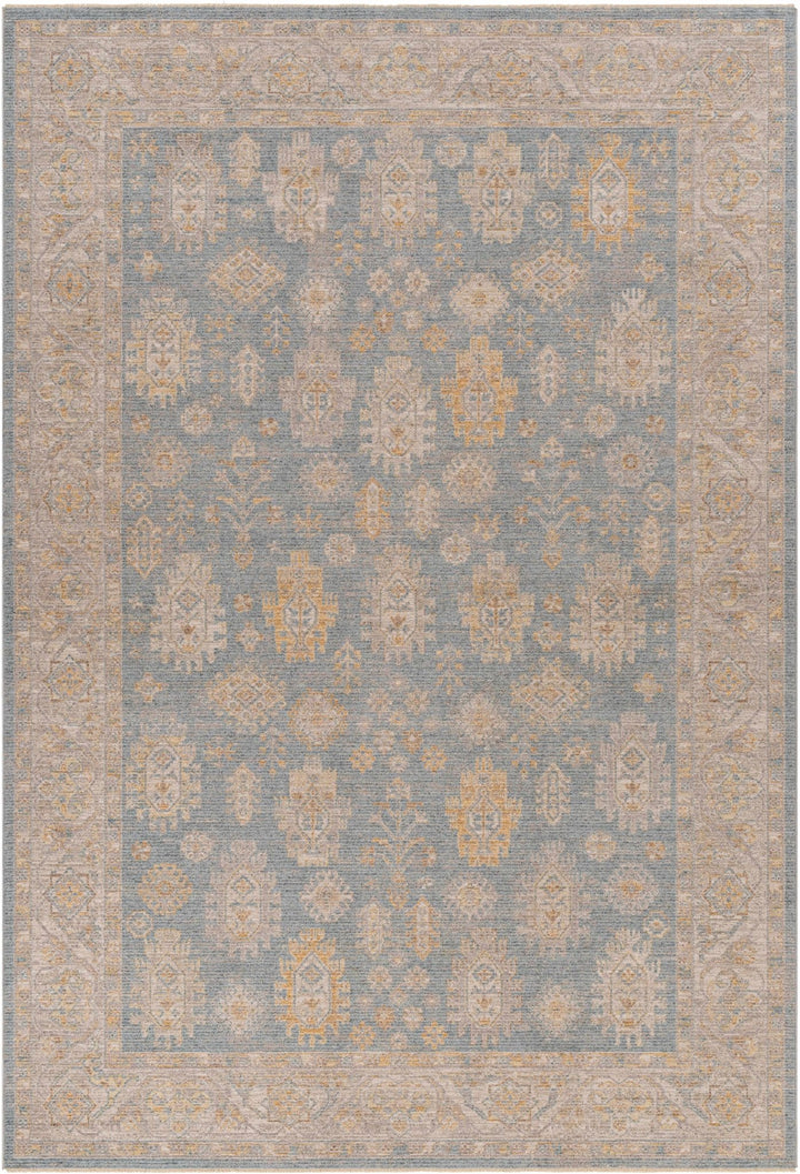 Saya Thick Luxe Statement Traditional Design Gray & Tan Rug - The Rug Decor