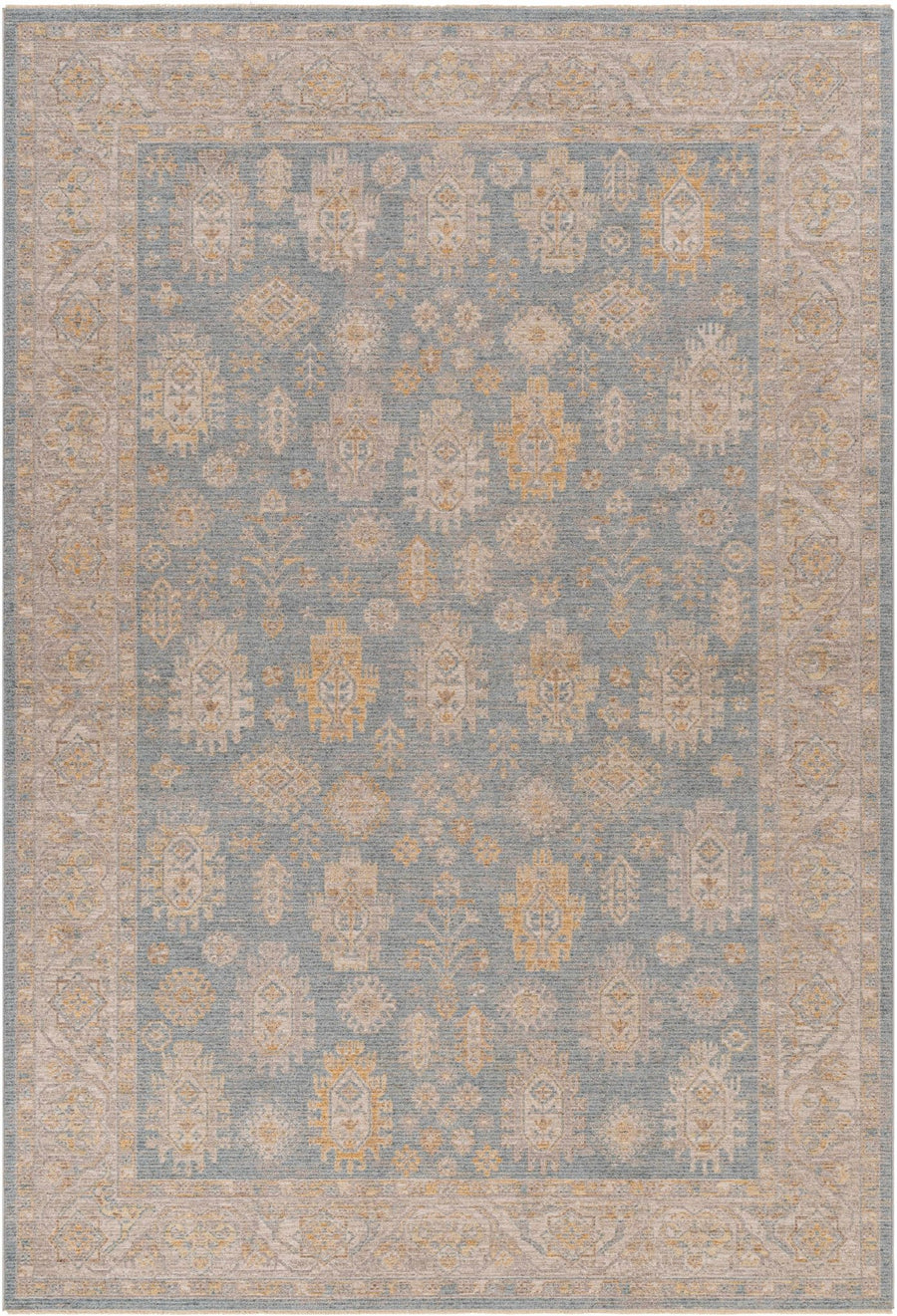 Saya Thick Luxe Statement Traditional Design Gray & Tan Rug - The Rug Decor