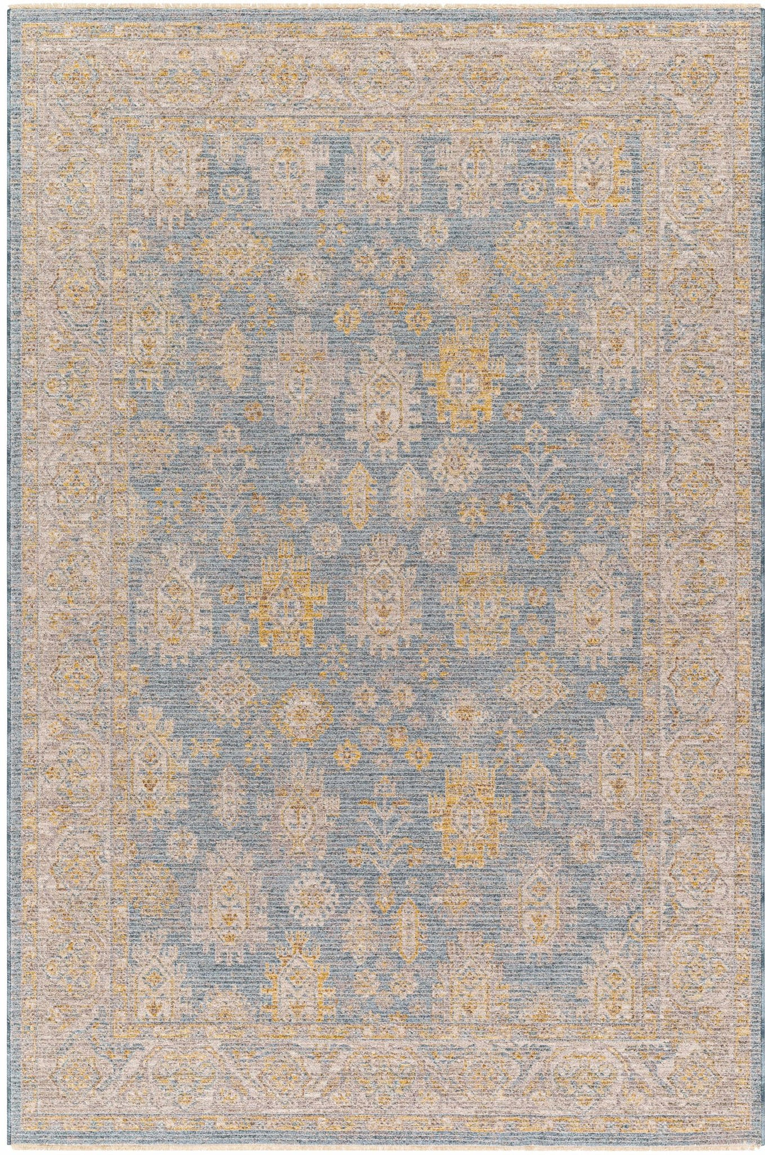 Saya Thick Luxe Statement Traditional Design Gray & Tan Rug - The Rug Decor