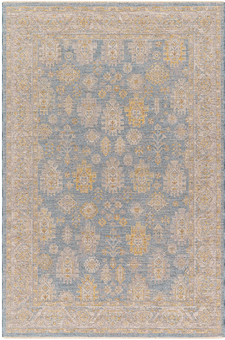 Saya Thick Luxe Statement Traditional Design Gray & Tan Rug - The Rug Decor