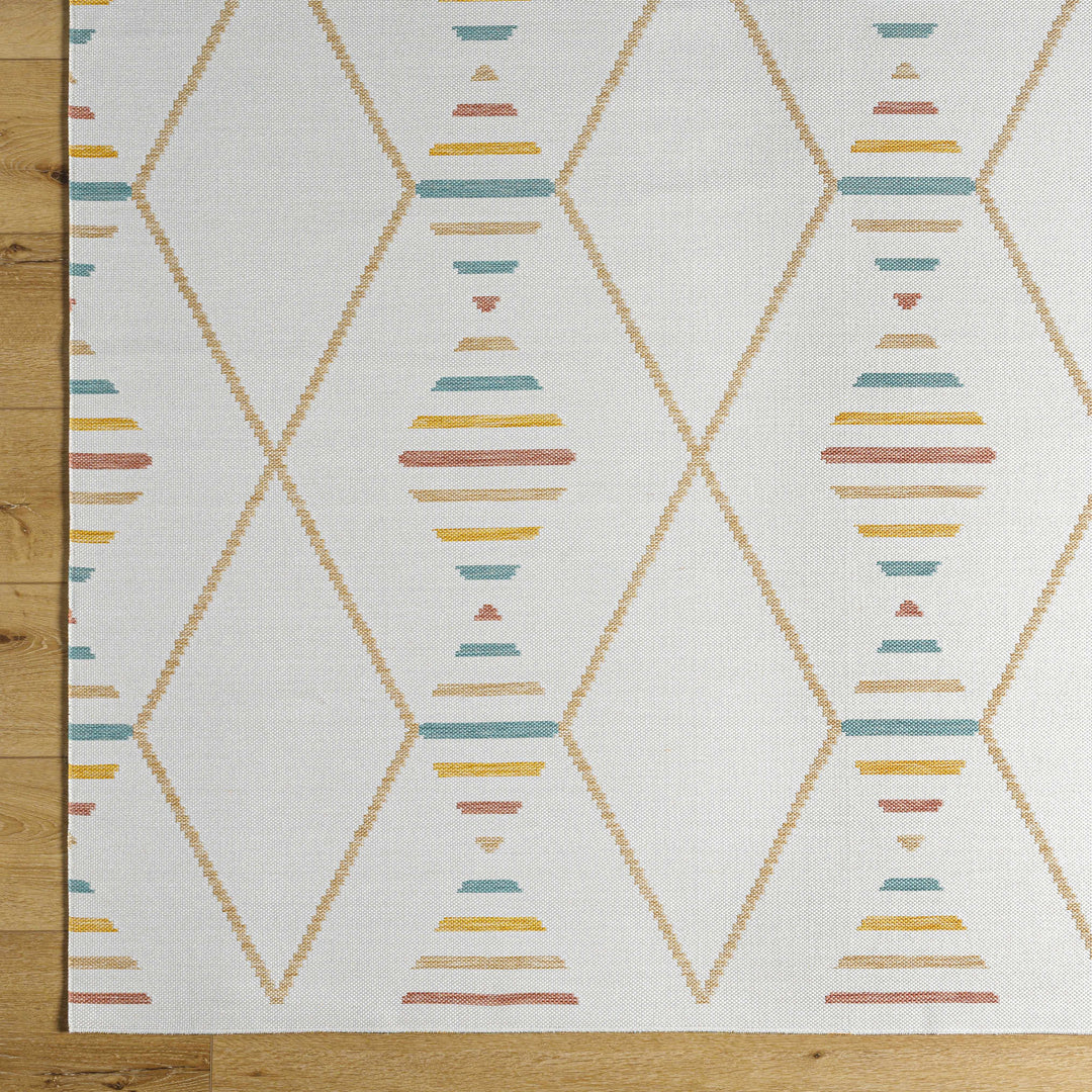 Neith Modern Geometrical Design Ivory Area Rug