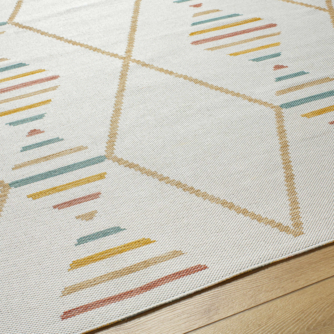 Neith Modern Geometrical Design Ivory Area Rug