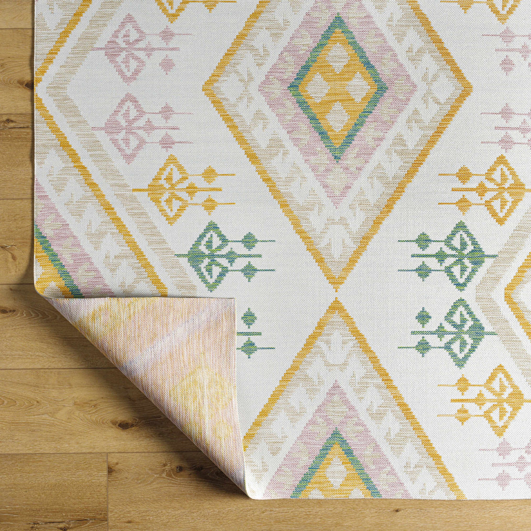 Netia Modern Style Ivory And Mustard Area Rug