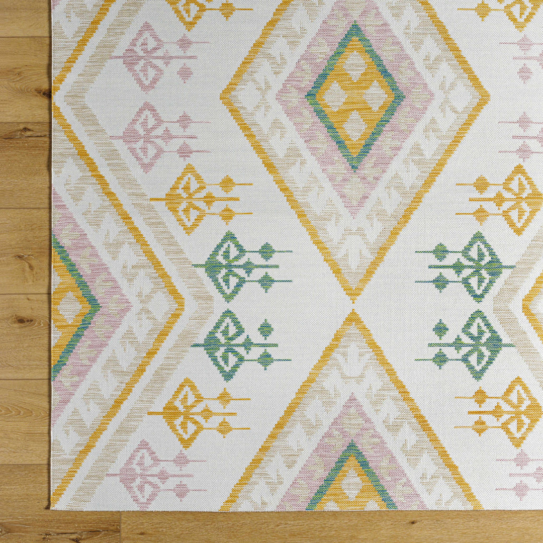 Netia Modern Style Ivory And Mustard Area Rug