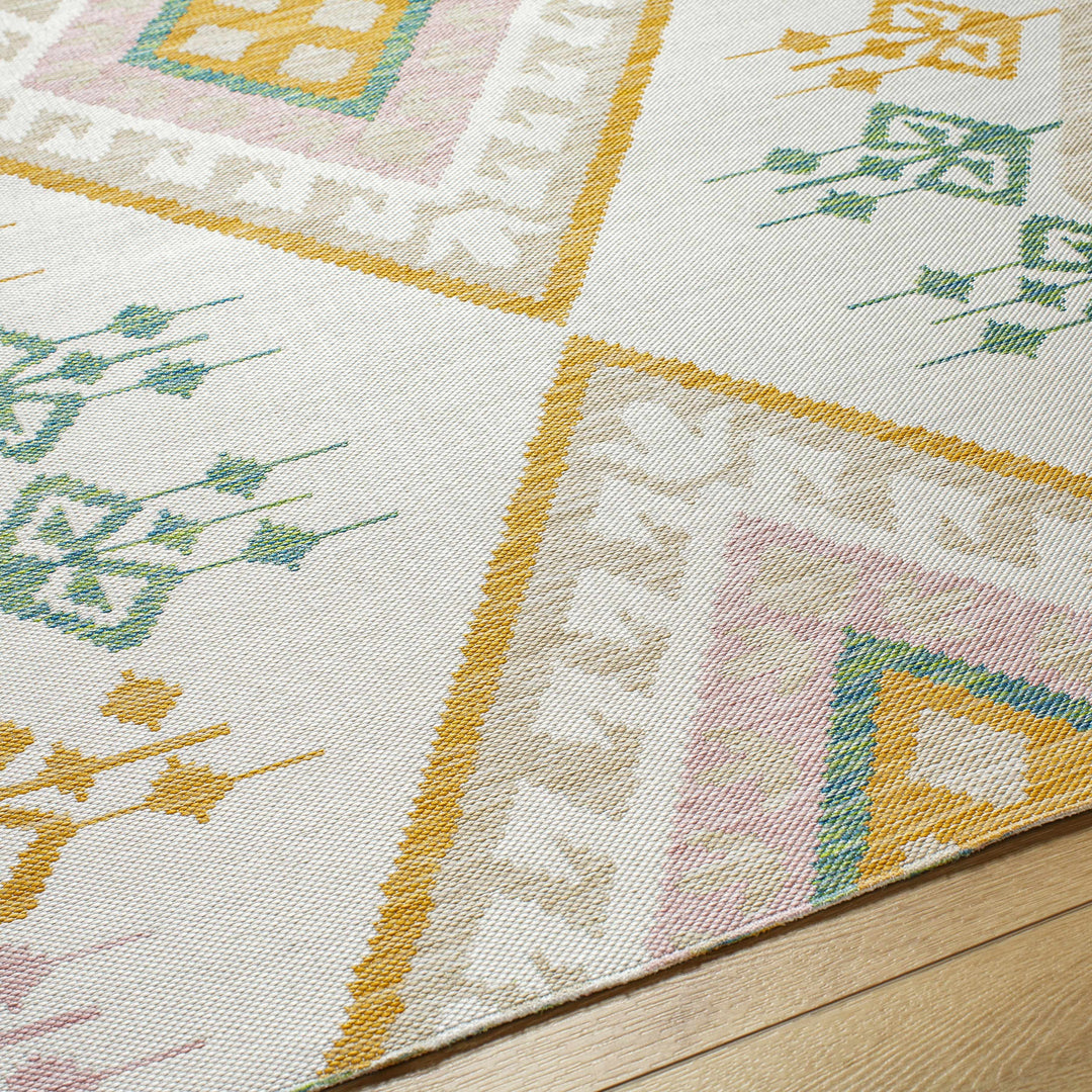 Netia Modern Style Ivory And Mustard Area Rug