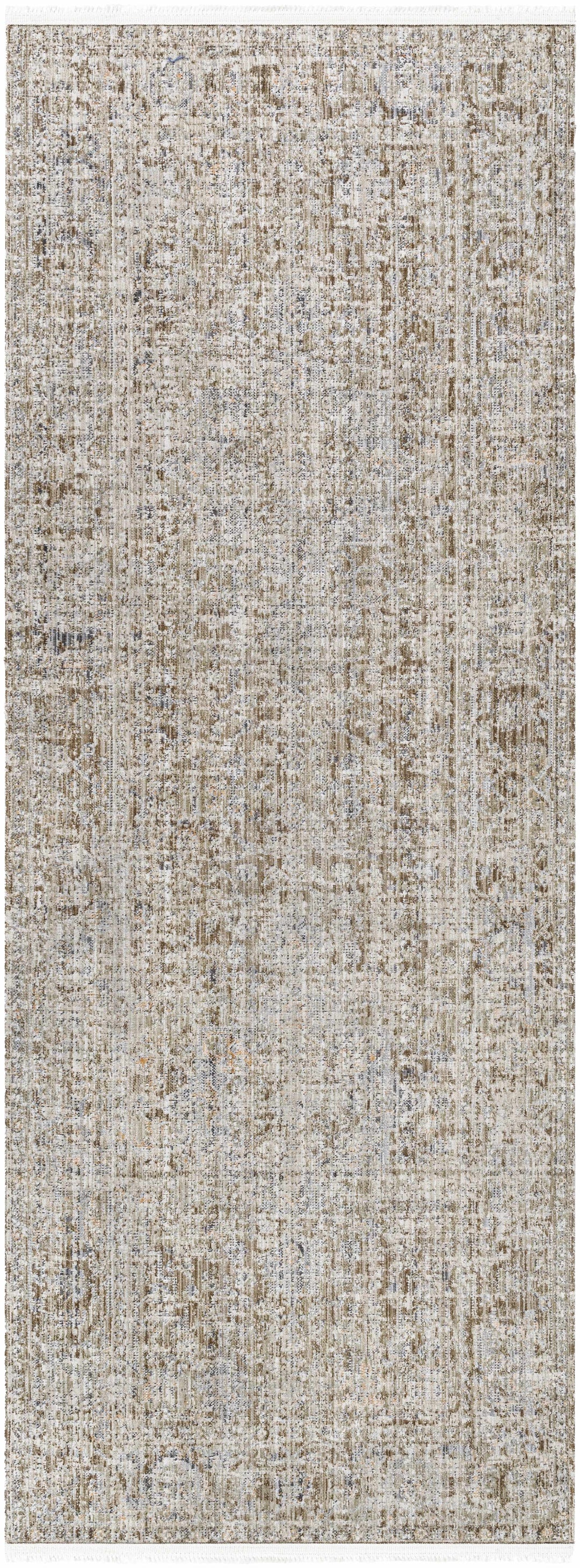 Mikio Traditional Brown And Gray Washable Area Rug
