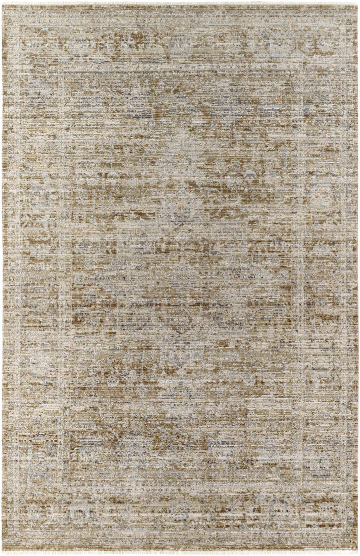 Mikio Traditional Brown And Gray Washable Area Rug