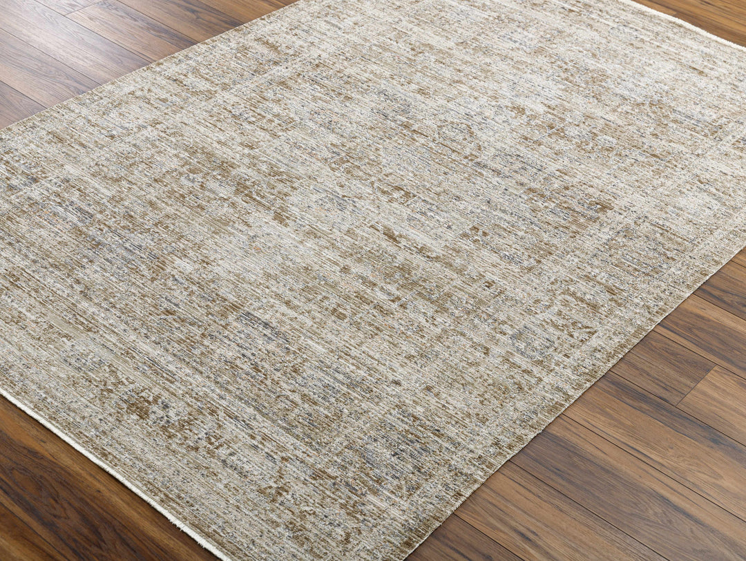 Mikio Traditional Brown And Gray Washable Area Rug