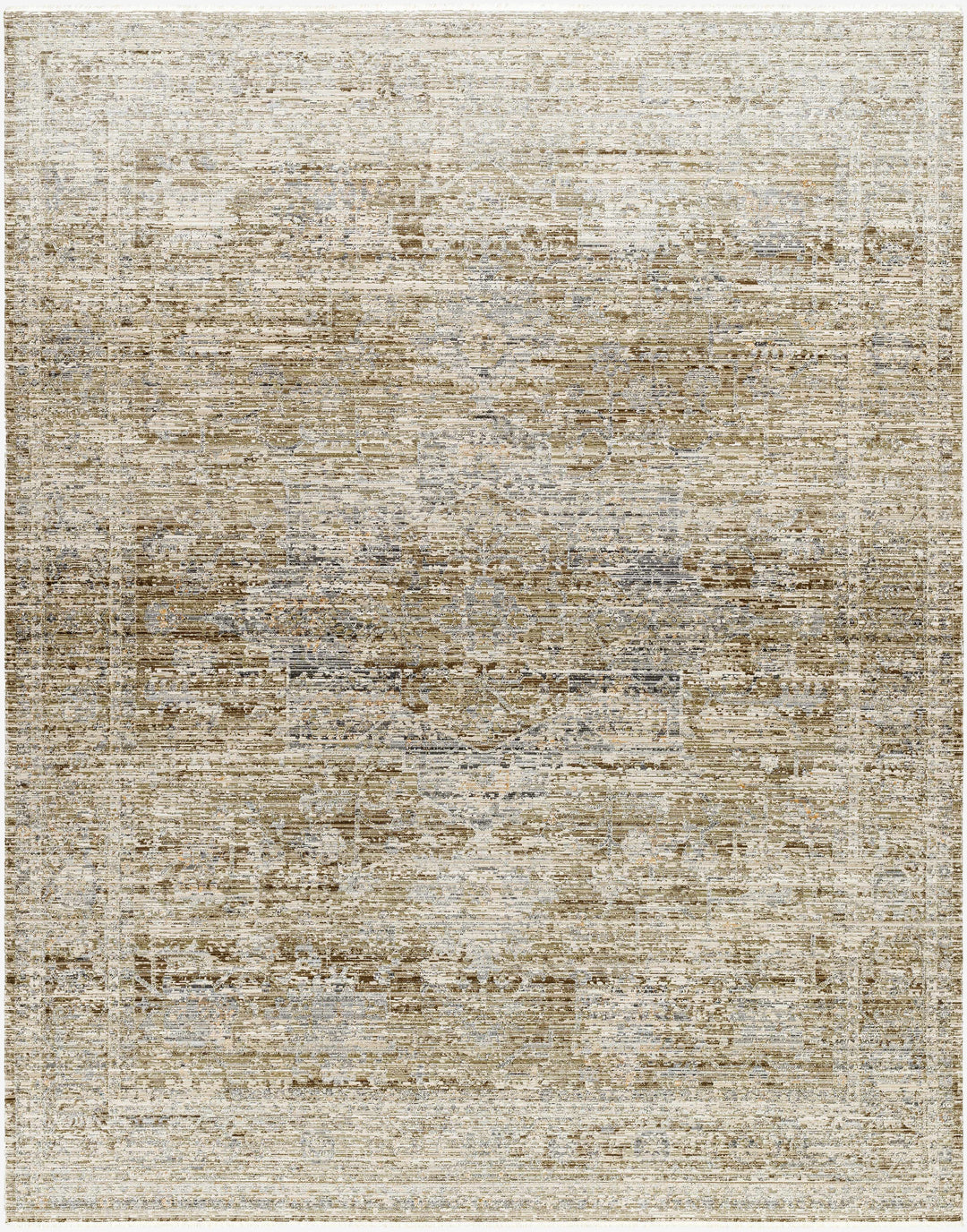 Mikio Traditional Brown And Gray Washable Area Rug