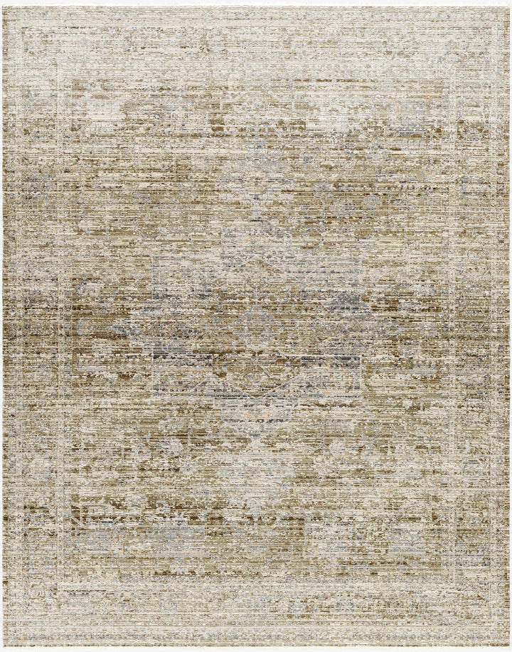 Mikio Traditional Brown And Gray Washable Area Rug
