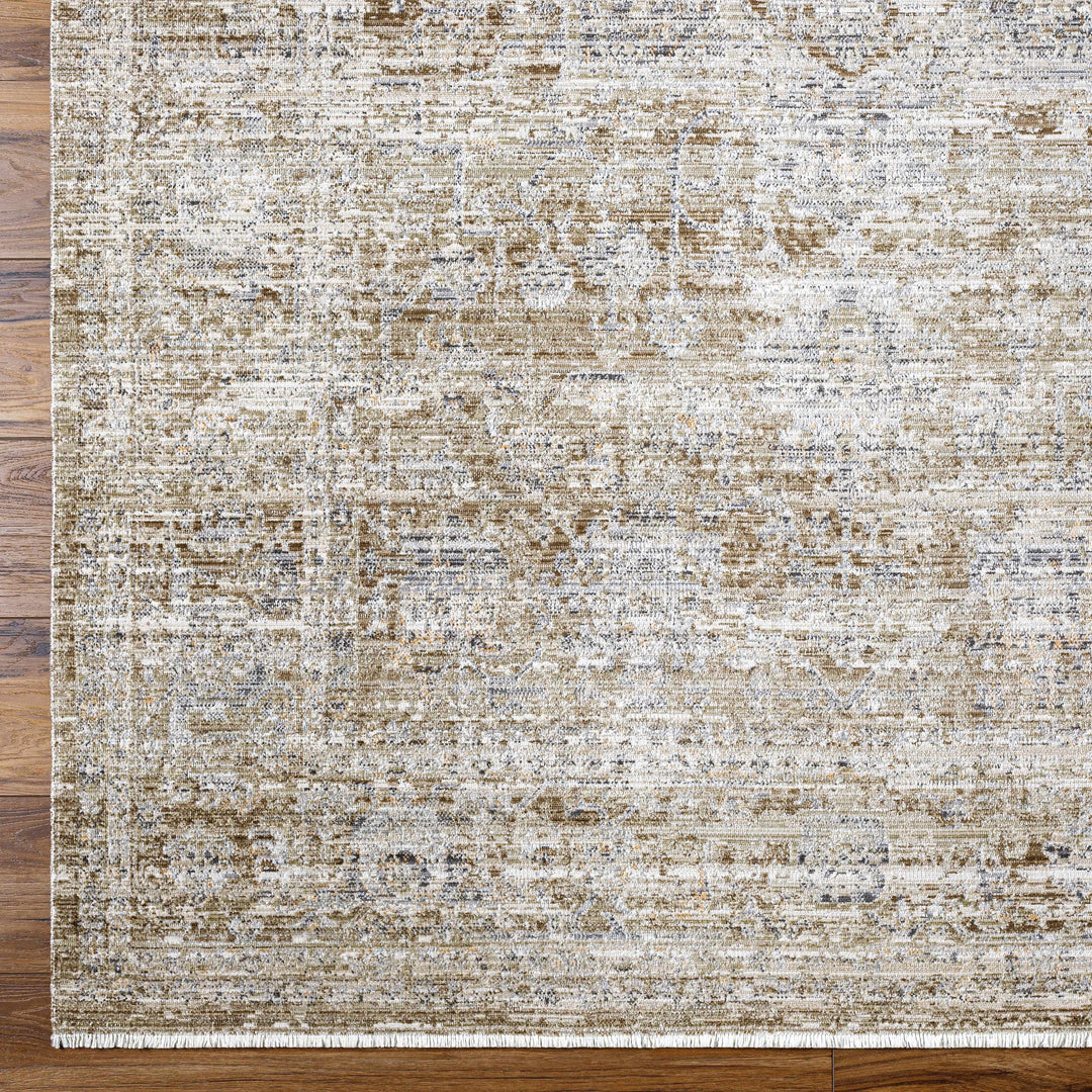 Mikio Traditional Brown And Gray Washable Area Rug