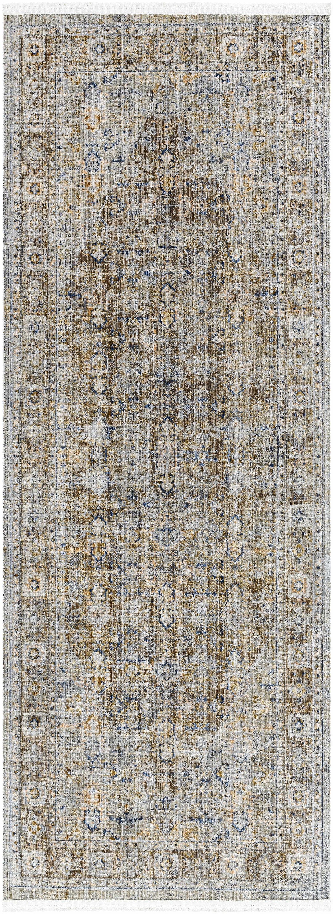 Monty Traditional Style Brown Washable Area Rug