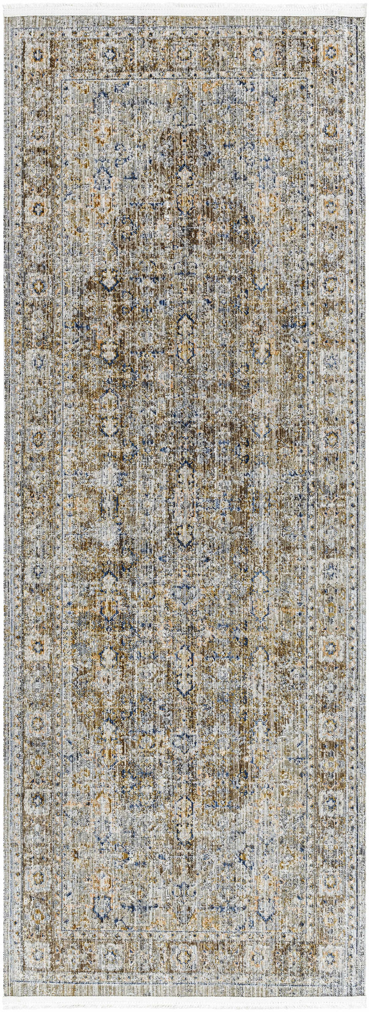 Monty Traditional Style Brown Washable Area Rug