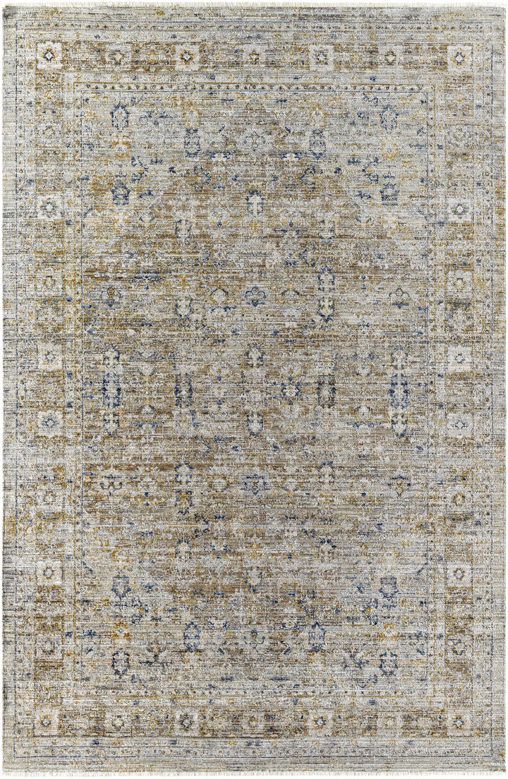 Monty Traditional Style Brown Washable Area Rug