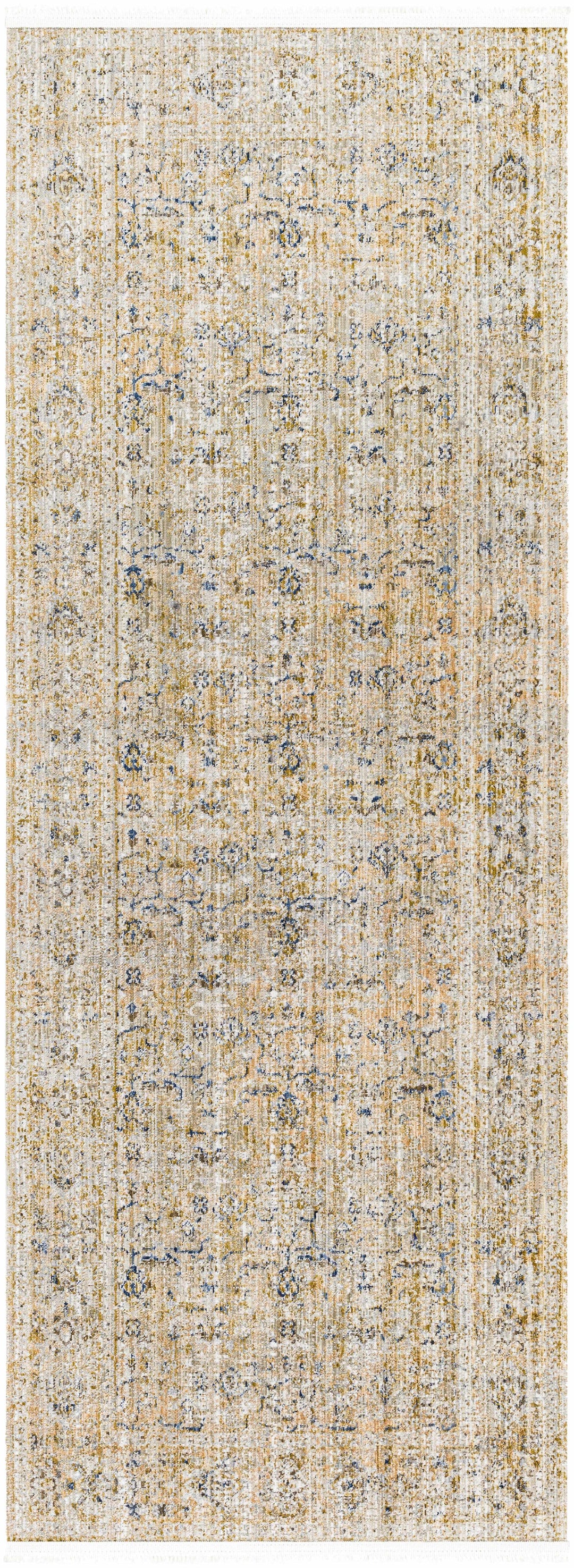 Noura Traditional Style Beige And Blue Washable Area Rug
