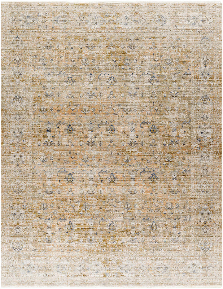 Noura Traditional Style Beige And Blue Washable Area Rug