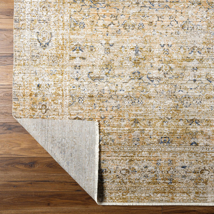 Noura Traditional Style Beige And Blue Washable Area Rug