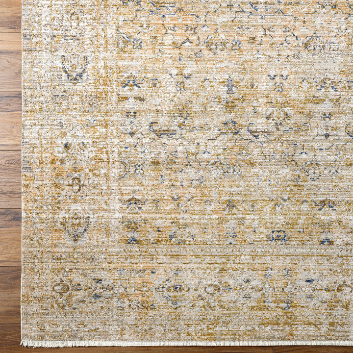Noura Traditional Style Beige And Blue Washable Area Rug