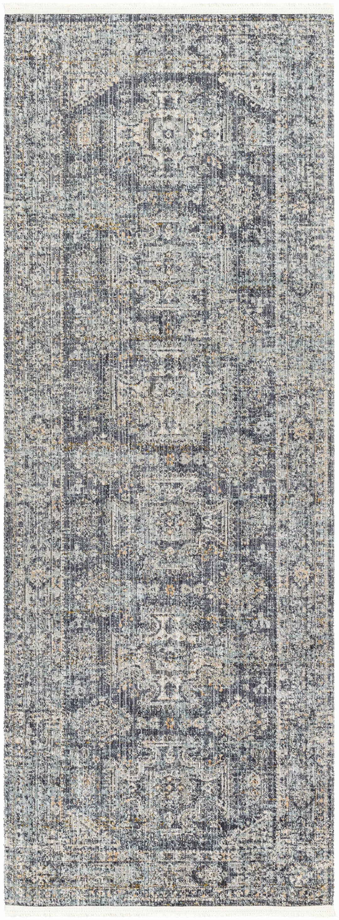 Perga Traditional Style Blue And Gray Washable Area Rug