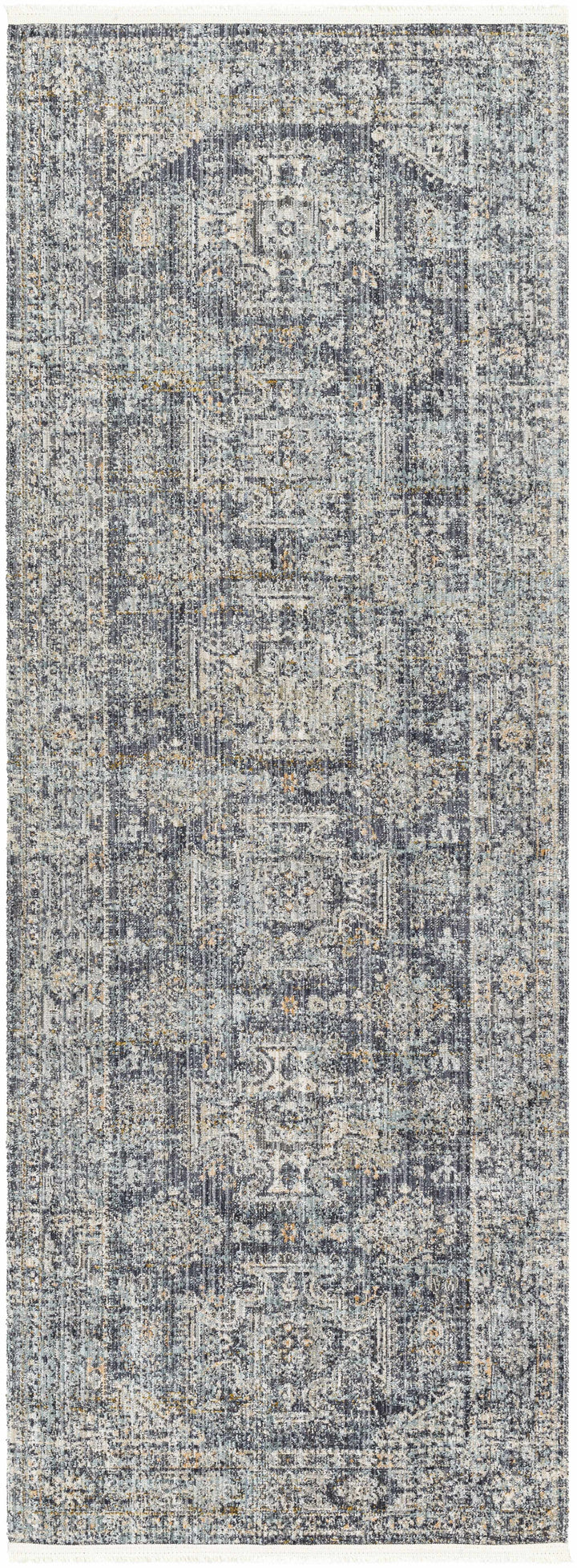 Perga Traditional Style Blue And Gray Washable Area Rug
