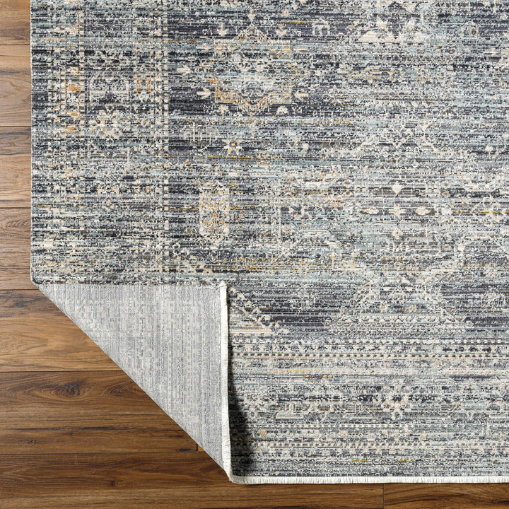 Perga Traditional Style Blue And Gray Washable Area Rug
