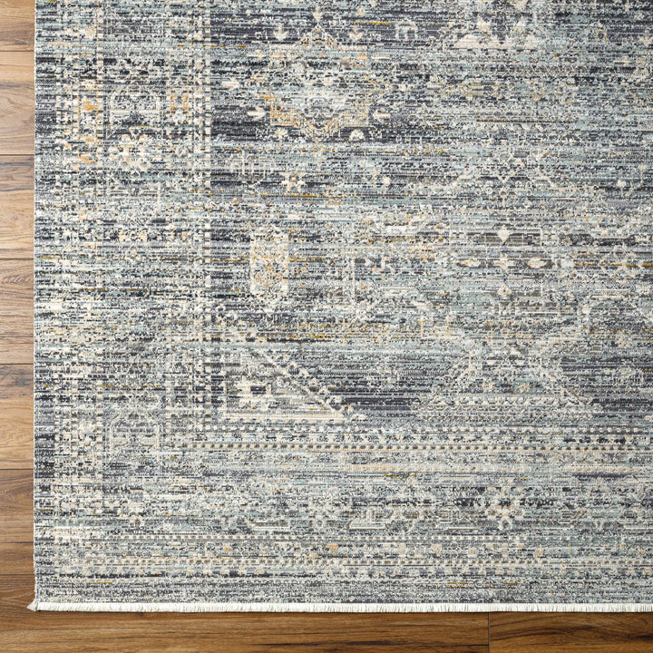Perga Traditional Style Blue And Gray Washable Area Rug