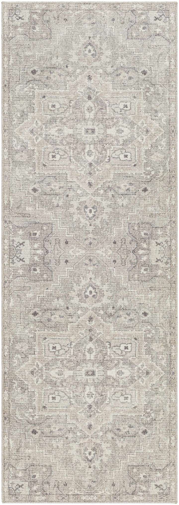 Ginny Traditional Beige And Tan Machine Woven Rug